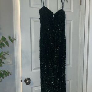 Elegant Green Sequin Gown